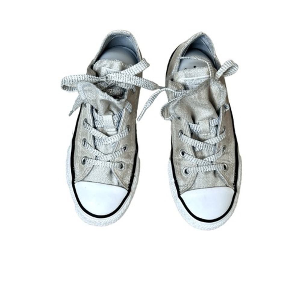 Converse All Stars CT OX Low Top‎ Sneaker Double Tongue Silver Junior 1 Metallic